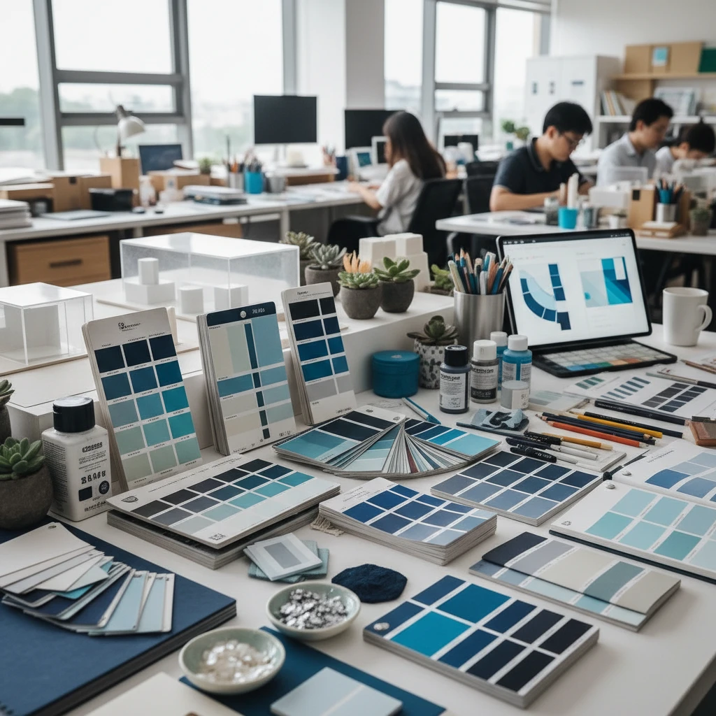 Bảng màu sắc cho logo chuyển đổi số trong văn phòng sáng tạo tại Việt Nam.