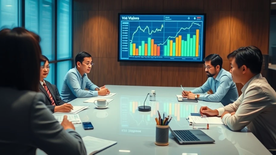 Cuộc họp kinh doanh tại Việt Nam với phân tích dữ liệu.