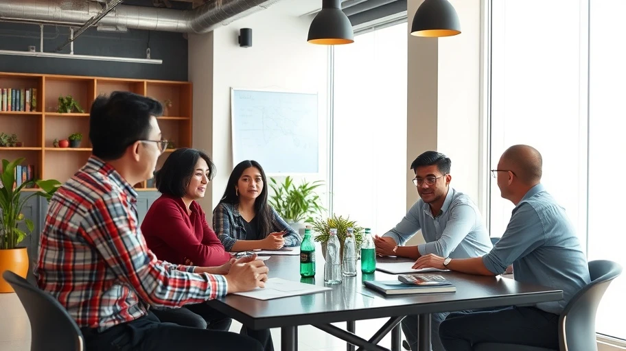 Cuộc họp nhóm tại Việt Nam với sự trao đổi ý kiến tự do.