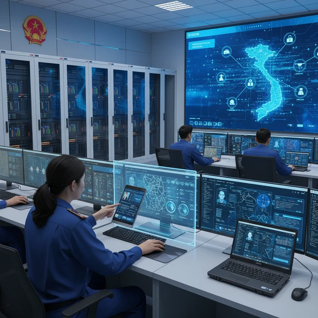 Hình ảnh chuyển đổi số trong Công an Nhân dân.