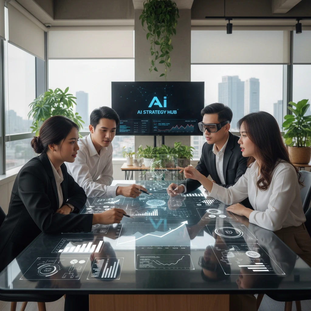 Hình ảnh nhóm kinh doanh Việt Nam sử dụng AI Advantech.