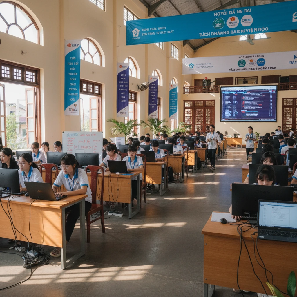 Học sinh ôn luyện cho kỳ thi lập trình ICO