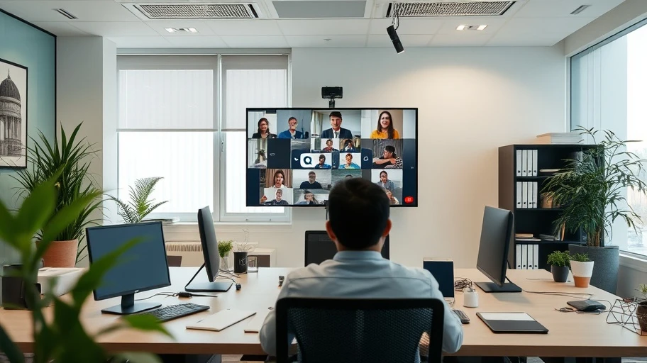 Hội nghị trực tuyến với Zoom tại văn phòng Việt Nam.