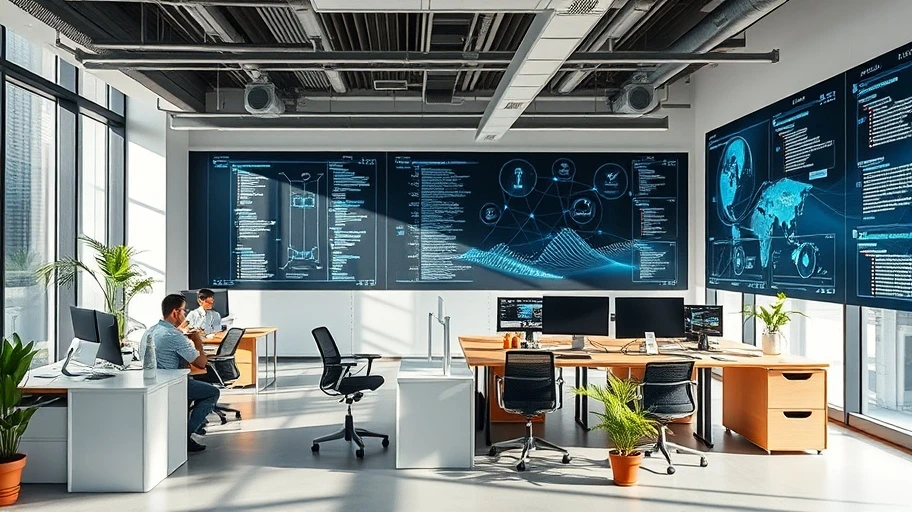 Không gian làm việc hiện đại trong việc tích hợp AI Agentic Graph RAG.