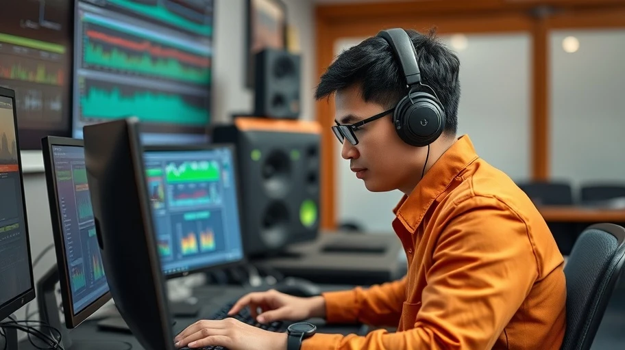 Kỹ sư làm việc với công cụ và API lập trình âm thanh tại phòng lab công nghệ Việt Nam