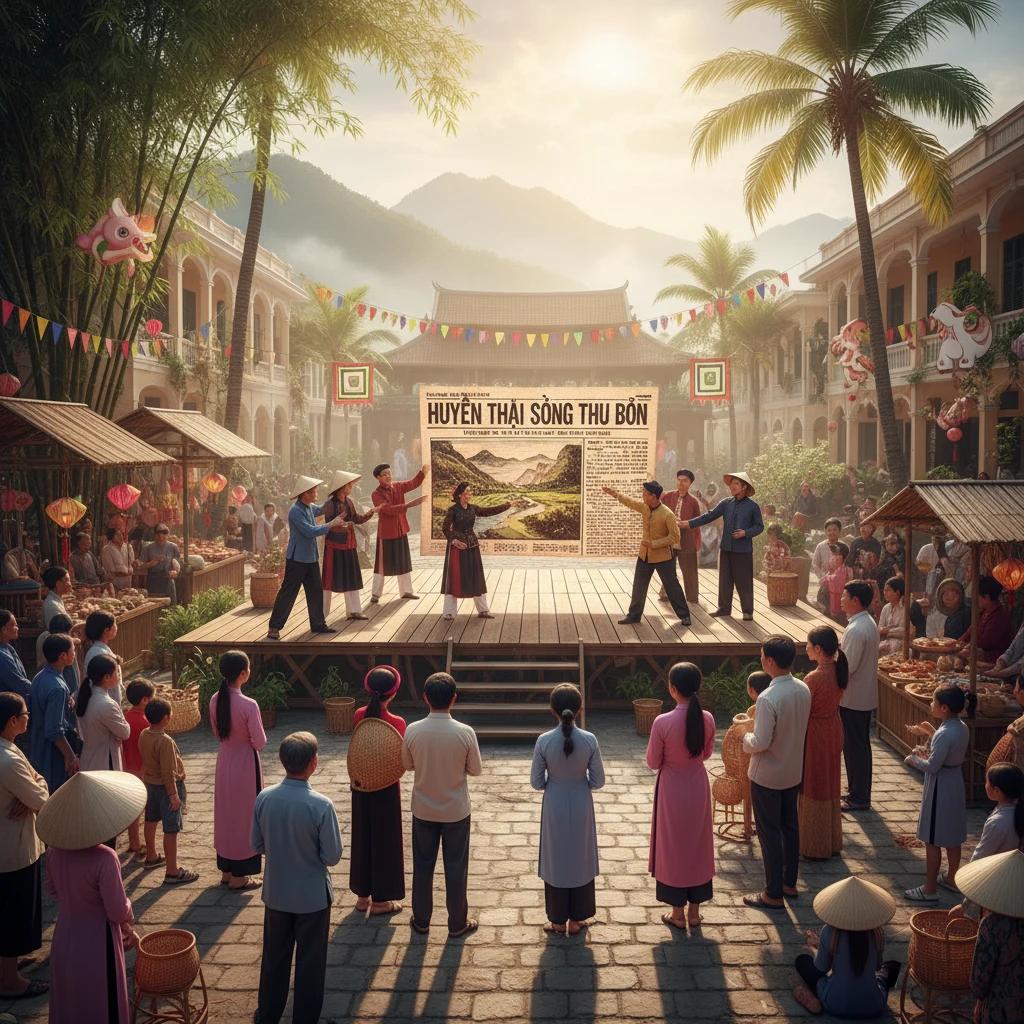 Lễ hội văn hóa trong thị trấn nhỏ.