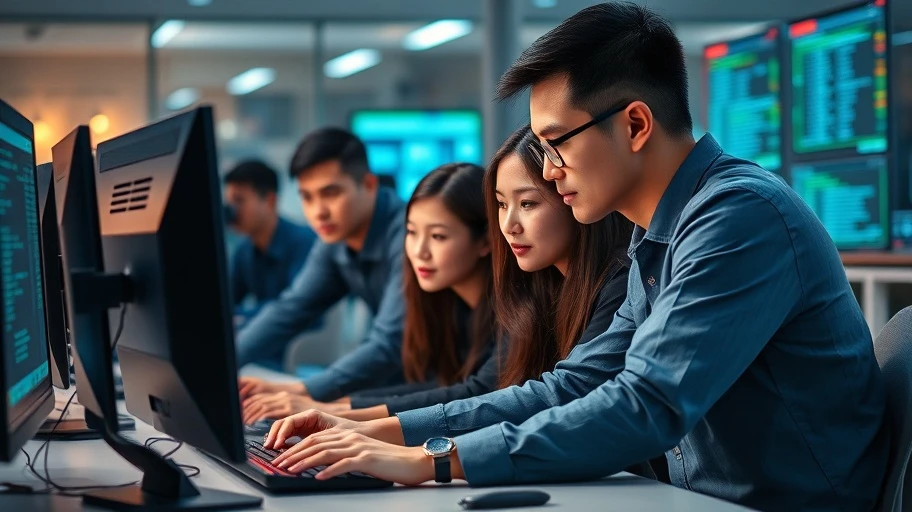 Nhóm chuyên gia công nghệ thảo luận.