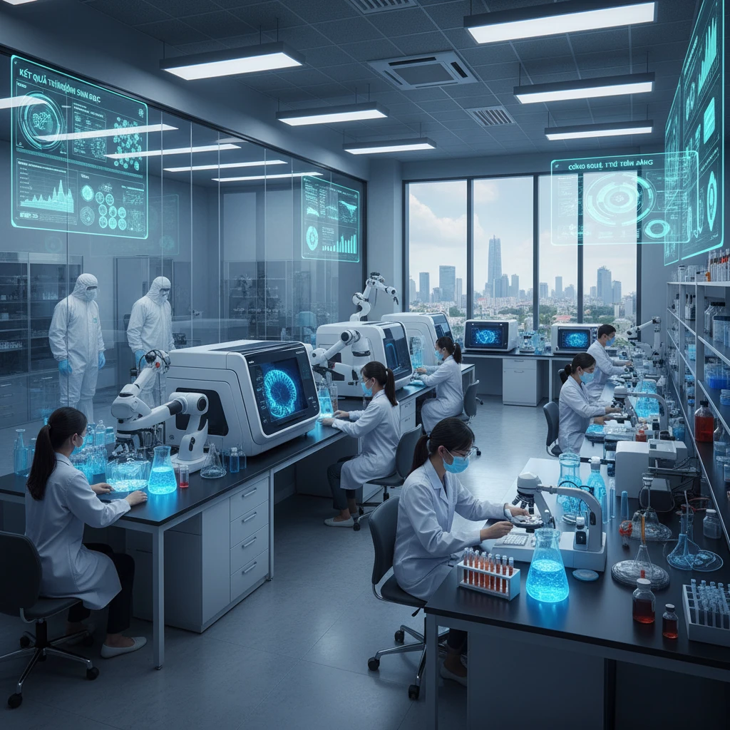 Phòng thí nghiệm sinh học và y tế tại Việt Nam.